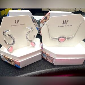 Bomb Party October Birthday Collection, earring and necklace set.